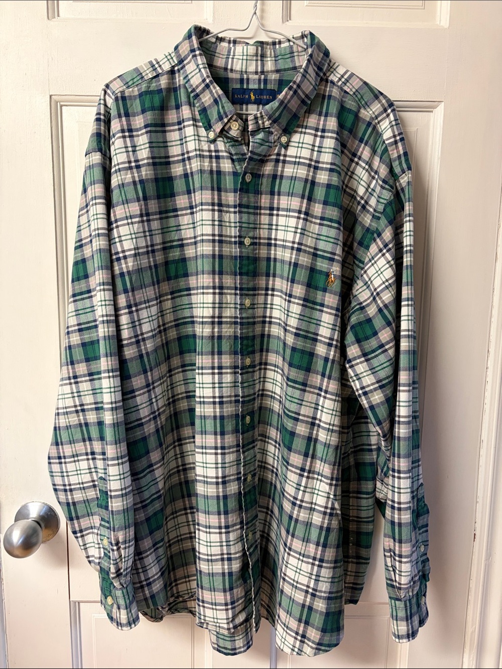 Polo Ralph Lauren cotton plaid button down collar shirt men’s size 3XL